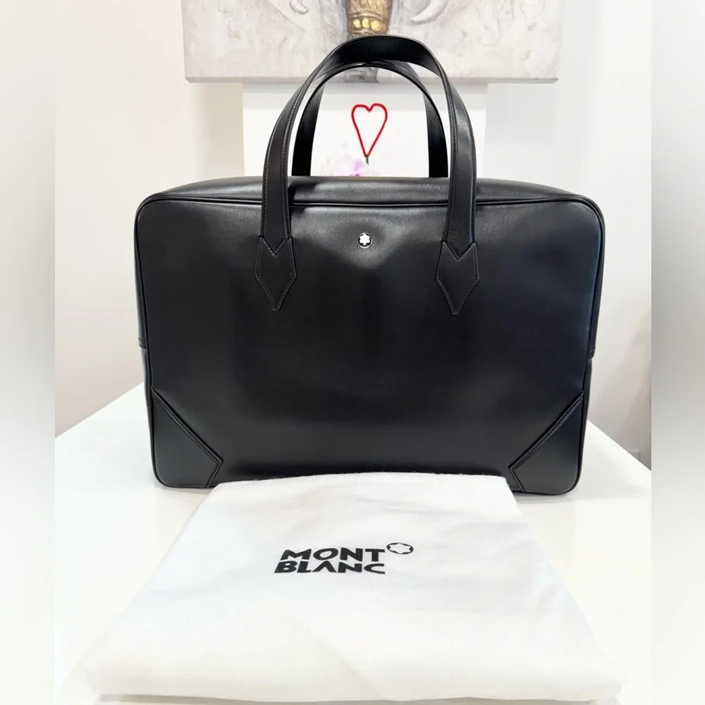 Montblanc Meisterstück Leather Duffle Bag in Black